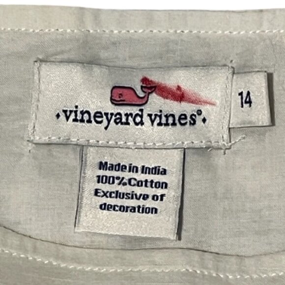 Vineyard Vines Embroidered Fringe Sleeveless Sheath Sundress White Blue Plus 14 - Picture 5 of 9